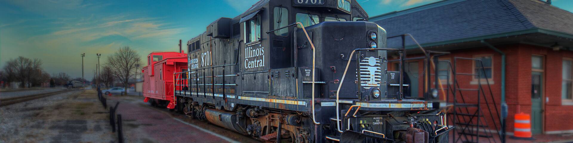 Illinois Central NO 8701 Old Illinois Passenger Depot Railroad Museum 121 S. Illinois Avenue Carbondale IL Photo taken on February 3, 2021