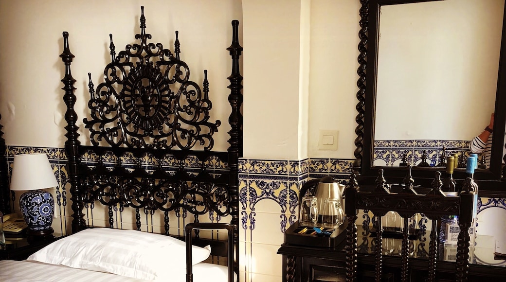 My weekend bedroom at the Pousada de Coloane. #travel #boutiquehotel #portuguesestyle #interiordesign #colonial #travelbug #nomadlife #wayfarer #gadabout #wanderlust #coloane #macau #china #asia