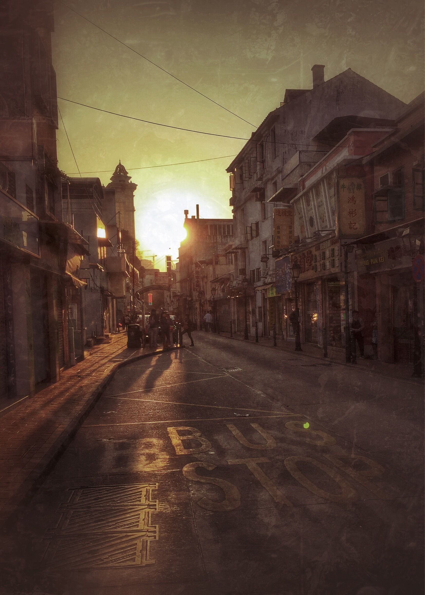 Old Taipa Village. Bus stop and setting afternoon sun. #deconstructed #macau #taipa