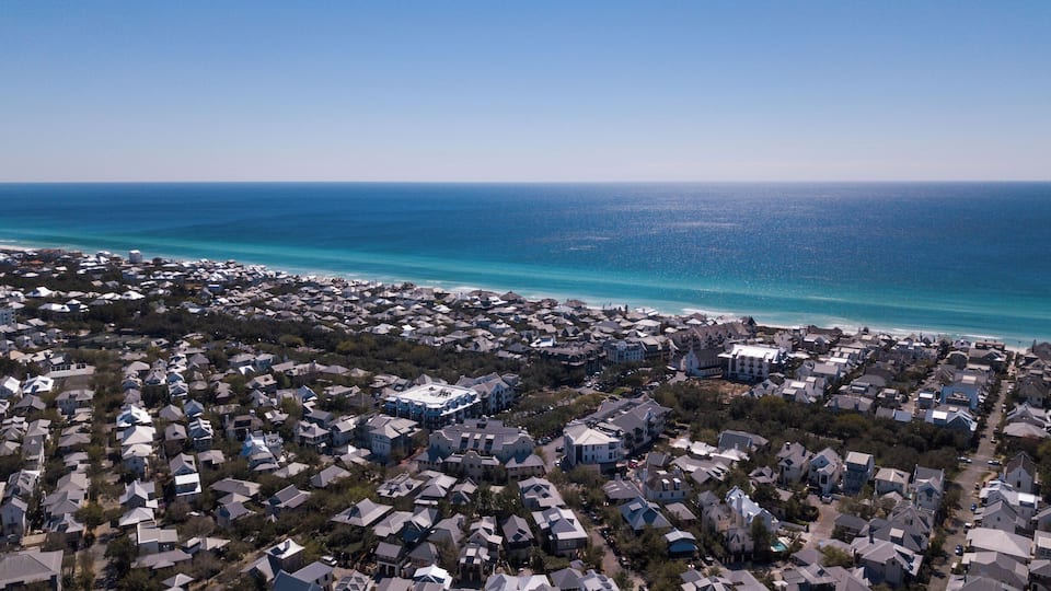 Drone photo of Rosemary Beach, FL.