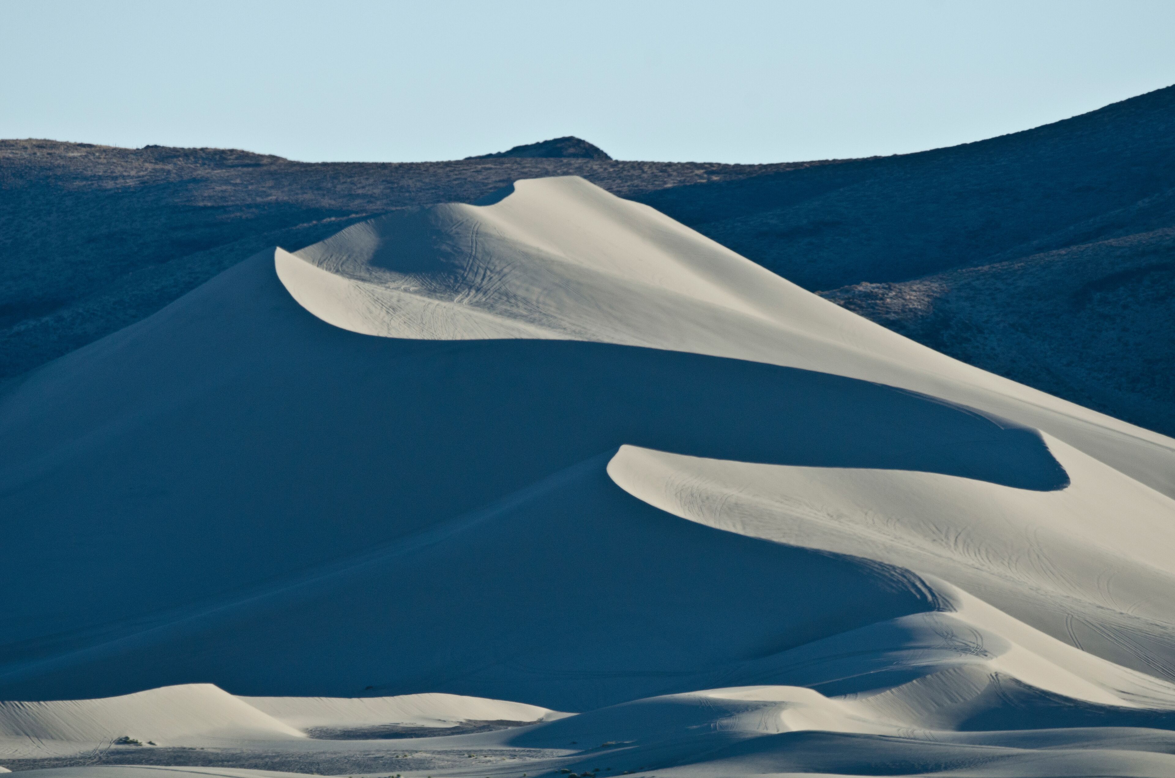 USA, Nevada, Fallon. Sand Mountain Recreation Area and scenic dunes. Spectacular morning shadows.