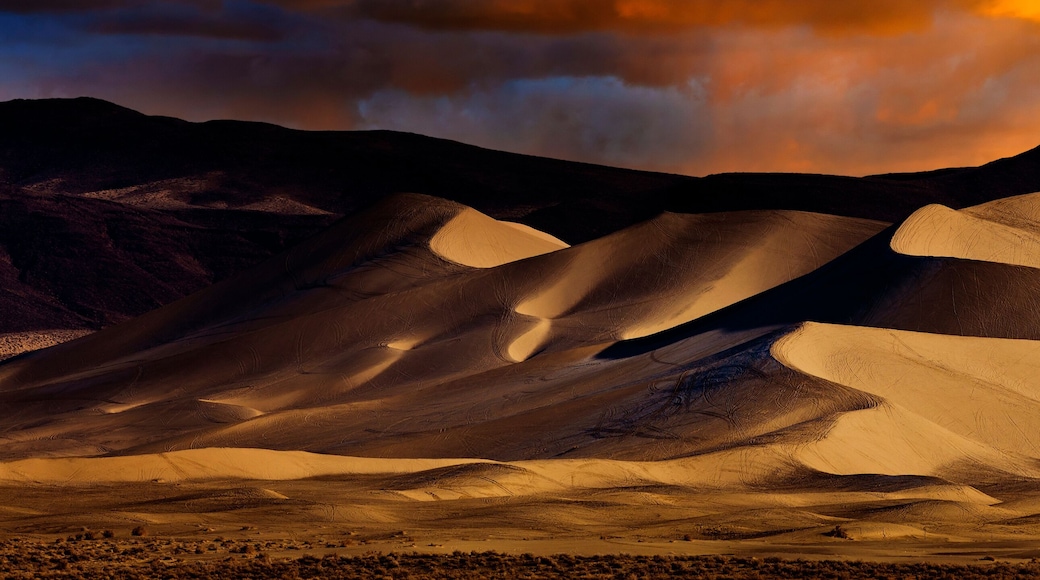 Sand dune in the desert. Sand Mountain is located near Fallon, Nevada and is an off road vehicle recreation area.
