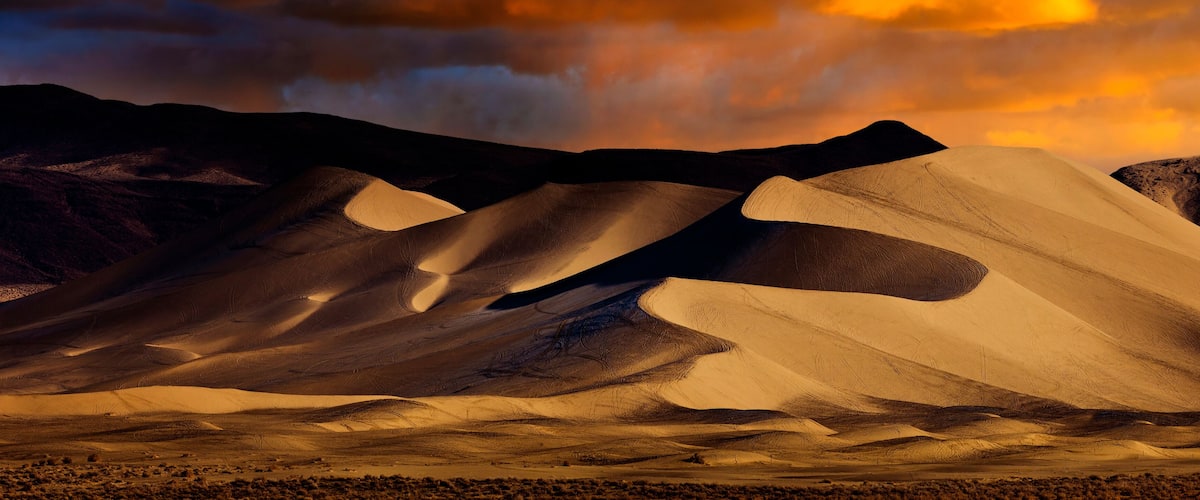 Sand dune in the desert. Sand Mountain is located near Fallon, Nevada and is an off road vehicle recreation area.