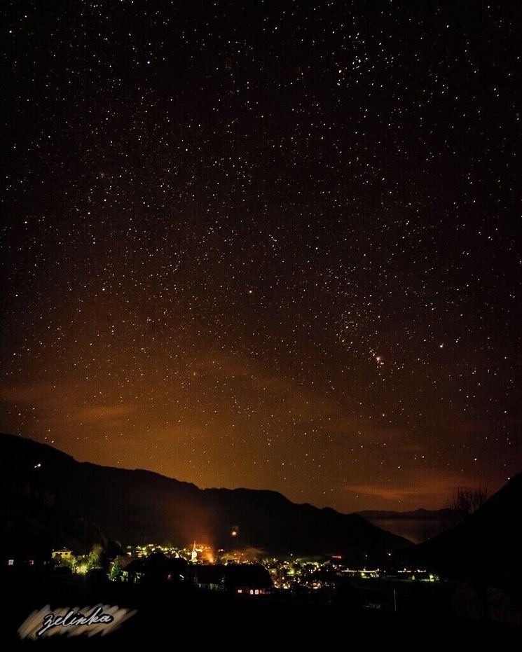 a night shot of the small village of Oberwölz in Austria. #BvsCities #nightPhotography #stars