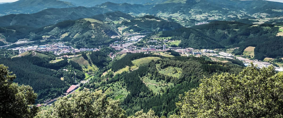 Mondragón, seen while climbing the Udalaitz. Basque Country, Spain