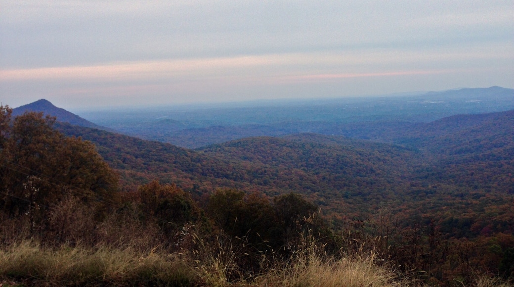 The view from Burnt Mountain along GA Hey 136 looking towards Big Canoe, Bent Tree, and Grandview Lake. Sharptop Mountain is at the far left of the picture.