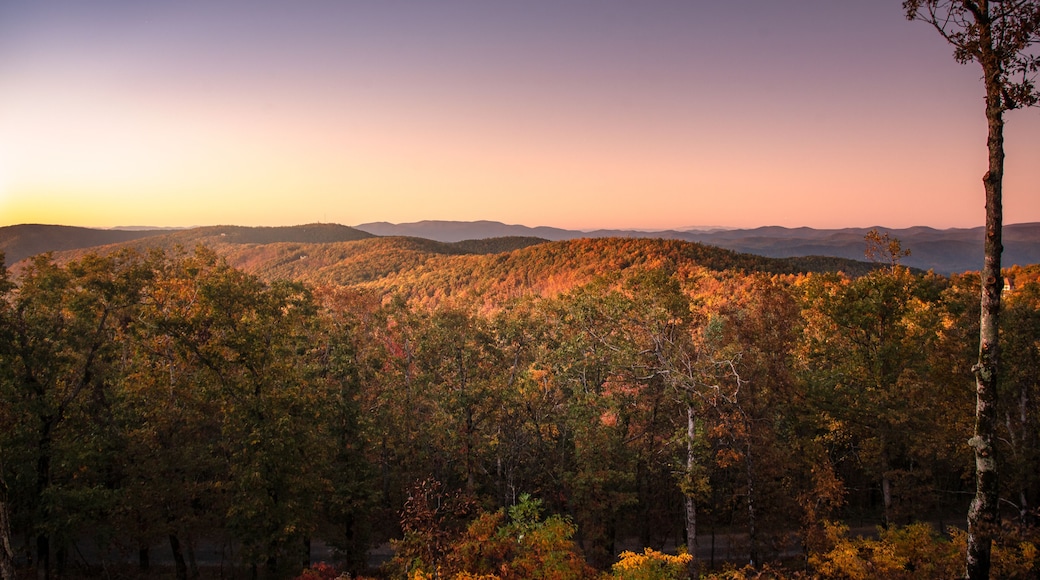 Dramatic sunset at Eagles Rest in Jasper Georgia during the fall