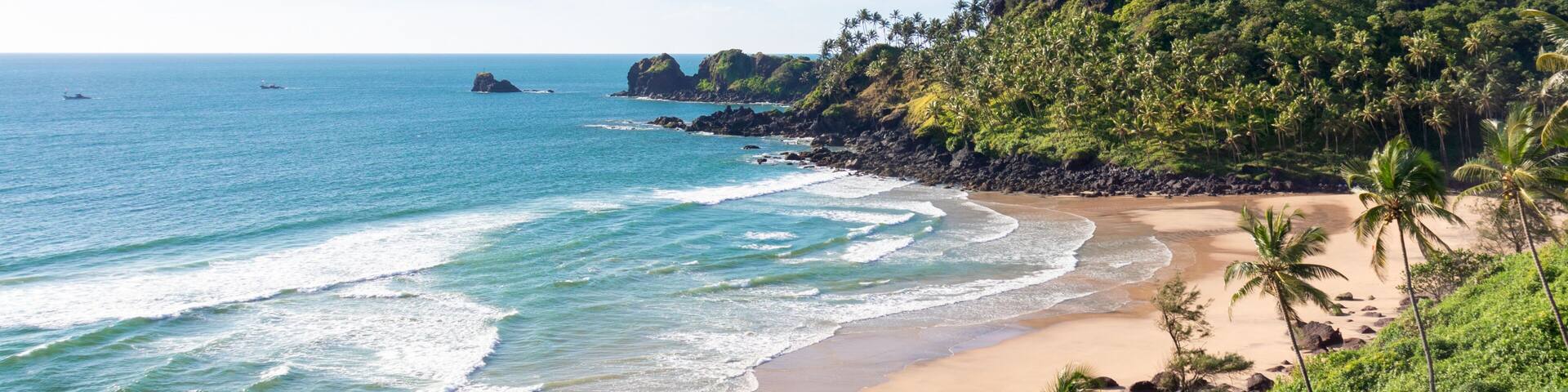 Panorama of Cabo De Rama Beach - Goa India