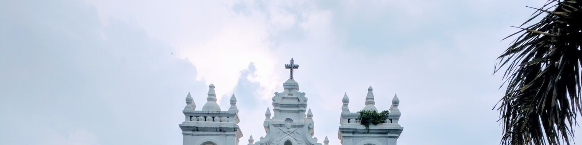 #LifeAtExpedia #Red St Andrew's Church in the center of Tiracol Fort.