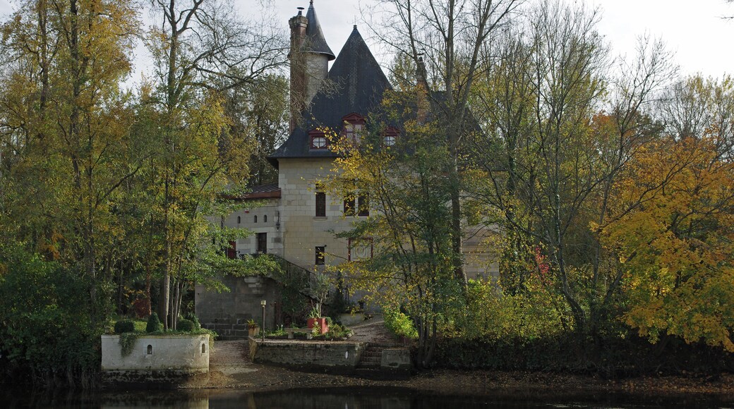 Chisseaux (Indre-et-Loire) Le Moulin-Fort, moulin fortifiรฉ du XVIe siรจcle. Il s'agit d'un moulin ร eau auquel on a ajoutรฉ des รฉlรฉments de dรฉfense : machicoulis, archรจres, tours... Il est situรฉ sur รฎle du Cher, ร proximitรฉ de l'รฉcluse ร aiguilles de Chisseaux. Ce moulin appartenait ร Diane de Poitiers. La transformation en manoir est rรฉcente. Sur la faรงade nord, on apperรงoit, un trรจs beau monogramme constituรฉ de deux D enlacรฉs avec deux plumes. C'est le monogramme de Diane de Poitiers. Il a รฉtรฉ entiรจrement refait par le scuplteur Patrick Kalita de Civray-en-Touraine. Chisseaux (Indre-et-Loire) Le Moulin Fort, fortified mill of the sixteenth century. This is a water mill with added elements of defense: machicolations, loopholes, towers ... It is situated on Island Cher River, near the lock needle Chisseaux. This mill belonged to Diane de Poitiers. The manor house transformation is recent. On the north side, we perceive, a beautiful monogram consists of two D interlaced with two feathers. This is the monogram of Diane de Poitiers. It has been completely renovated by the sculptor Patrick Kalita of Civray-de-Touraine.