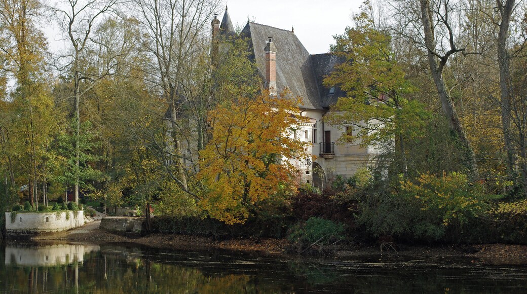 Chisseaux (Indre-et-Loire) Le Moulin-Fort, moulin fortifiรฉ du XVIe siรจcle. Il s'agit d'un moulin ร eau auquel on a ajoutรฉ des รฉlรฉments de dรฉfense : machicoulis, archรจres, tours... Il est situรฉ sur รฎle du Cher, ร proximitรฉ de l'รฉcluse ร aiguilles de Chisseaux. Ce moulin appartenait ร Diane de Poitiers. La transformation en manoir est rรฉcente. Sur la faรงade nord, on apperรงoit, un trรจs beau monogramme constituรฉ de deux D enlacรฉs avec deux plumes. C'est le monogramme de Diane de Poitiers. Il a รฉtรฉ entiรจrement refait par le scuplteur Patrick Kalita de Civray-en-Touraine. Chisseaux (Indre-et-Loire) Le Moulin Fort, fortified mill of the sixteenth century. This is a water mill with added elements of defense: machicolations, loopholes, towers ... It is situated on Island Cher River, near the lock needle Chisseaux. This mill belonged to Diane de Poitiers. The manor house transformation is recent. On the north side, we perceive, a beautiful monogram consists of two D interlaced with two feathers. This is the monogram of Diane de Poitiers. It has been completely renovated by the sculptor Patrick Kalita of Civray-de-Touraine.