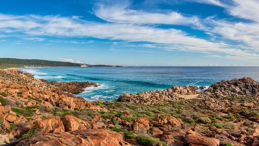 The Yallingup small coastal village is famous for its dramatic rocky seascapes, superb surf breaks, bright white sands and thriving art scene.