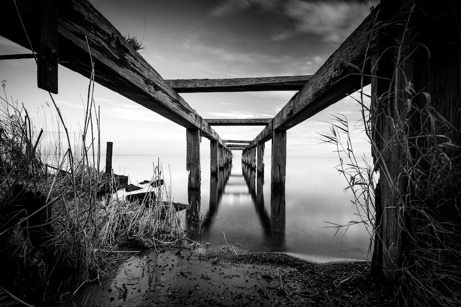Pier Rampart. Lough Neagh, Northern Ireland.