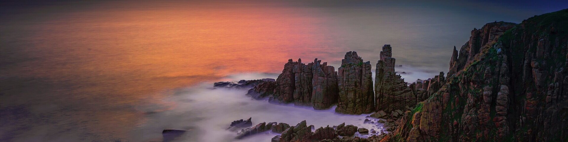 A sunset over pinnacles