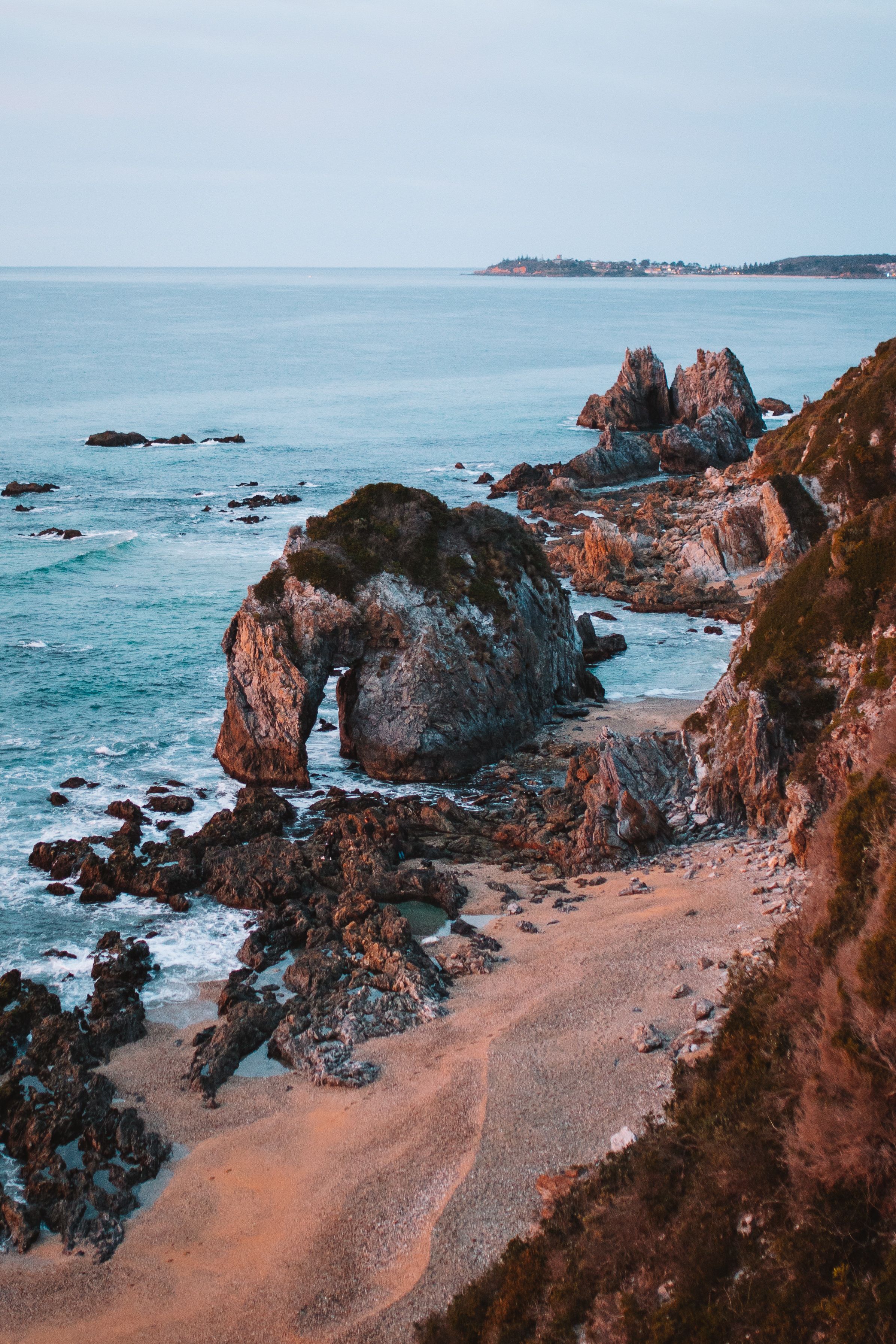 Horse head Rock, rock formation in Bermagui, NSW, Australia. 