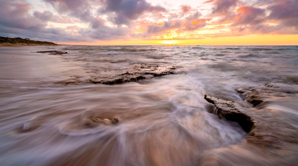 Sunset over the beach at Halls Heads near Mandurah, Western Australia, Australia.