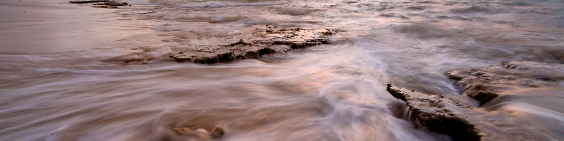 Sunset over the beach at Halls Heads near Mandurah, Western Australia, Australia.