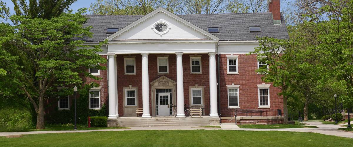 southern style college building with columns and portico