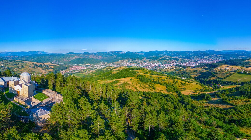 Djurdjevi Stupovi monastery in Serbia during a sunny day