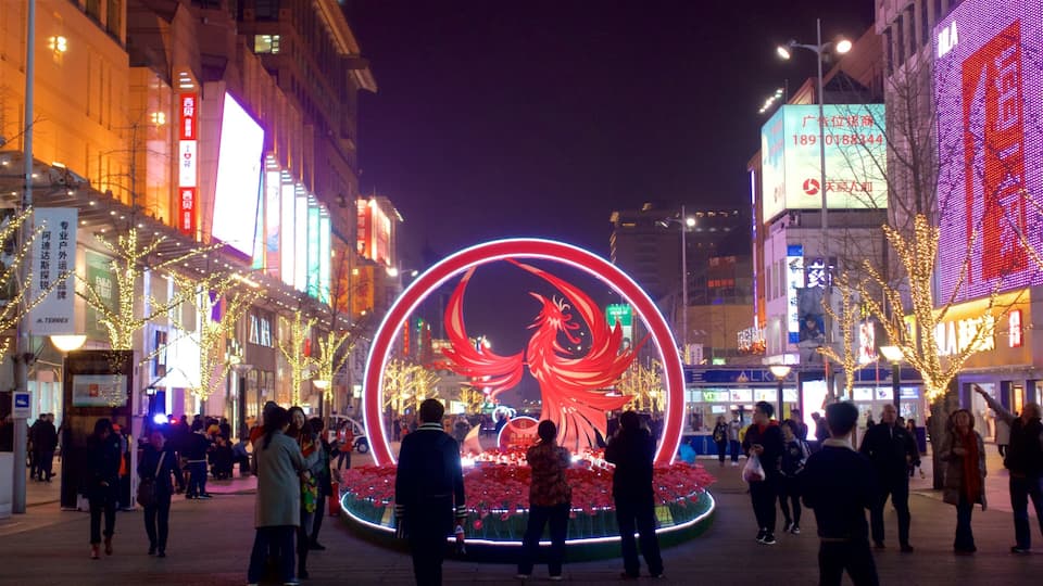 Wangfujing Street featuring outdoor art, a square or plaza and a city