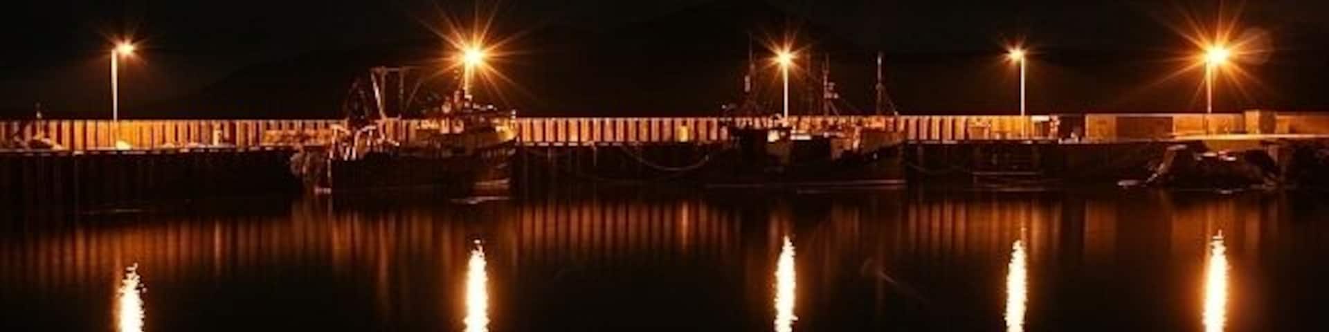 Boats at Port Crannaich The herring fleet at Carradale used to be quite large, nowadays, like so many other British ports, it has been decimated.