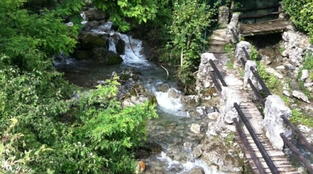 Lovely mountain stream ,,but can miss it ,on main road to lecco from belagio :-)