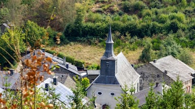 Aerial view of stony buildings