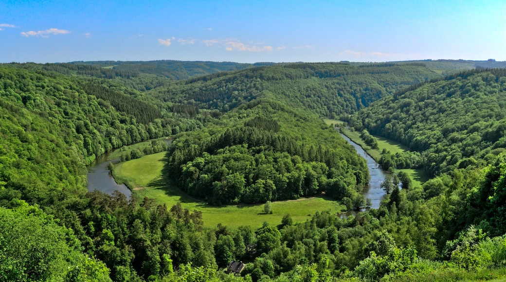 The famous viewpoint "tombeau de geant" in the Belgian Ardennes on a beautiful sunny summerday