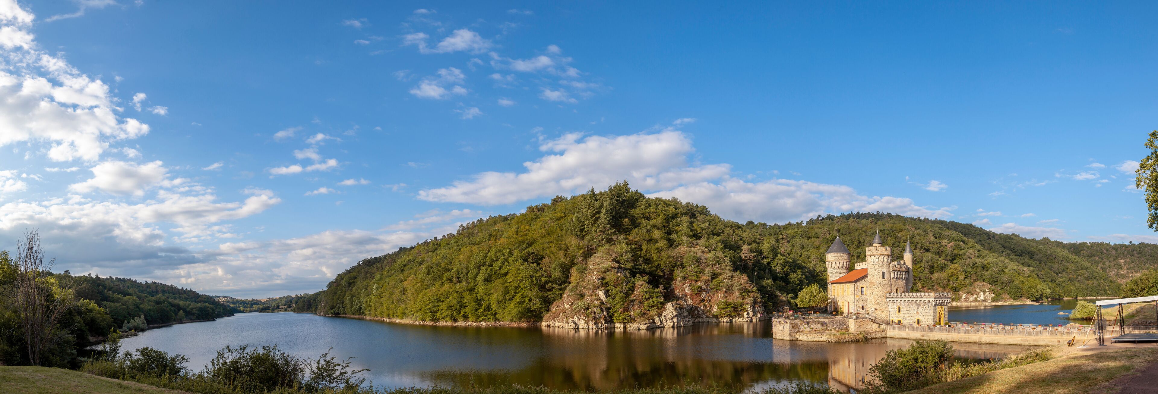 view of the magnificent castle Chateau de la Roche in the Loire Valley
