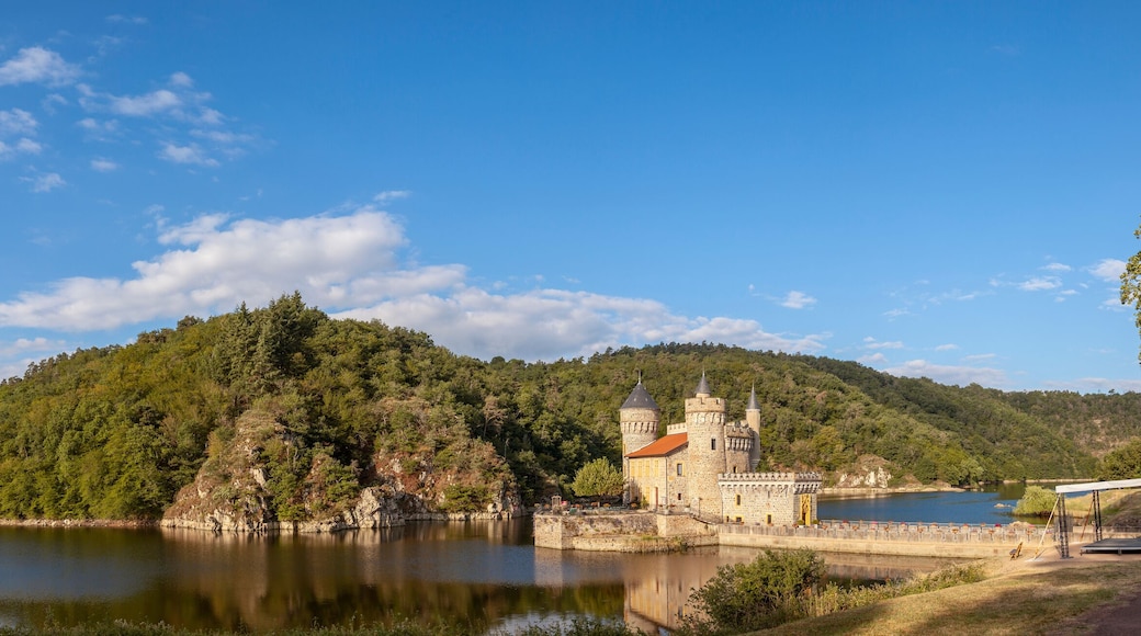 view of the magnificent castle Chateau de la Roche in the Loire Valley