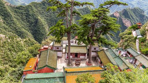 Ancient Mountain Temple Complex in Saintlian Mountain Scenic Area, Fangshan, Beijing