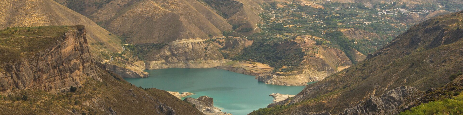 The artificial lake of Güejar Sierra ("Embalse de Canales"), Sierra Nevada, Andalusia, Spain.