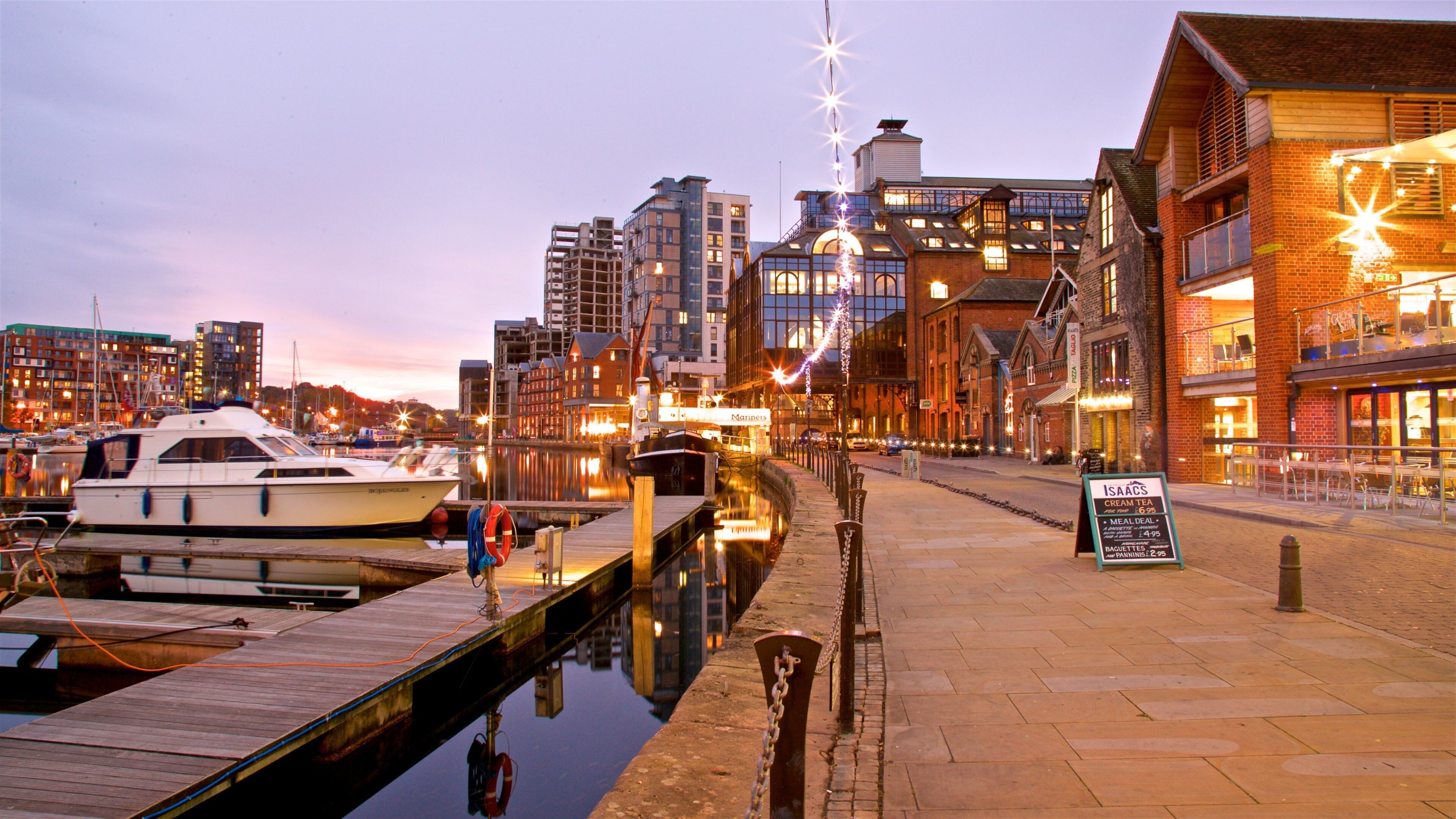 Ipswich Waterfront which includes a bay or harbor and night scenes