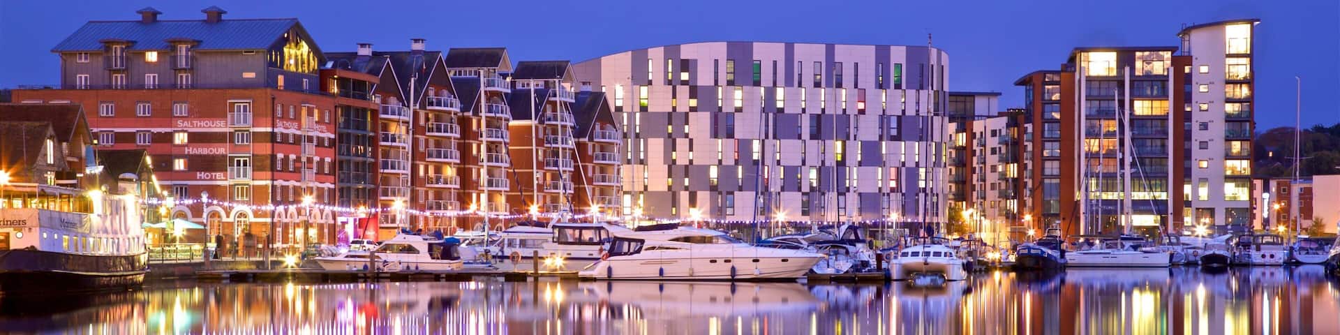 Ipswich Waterfront showing a bay or harbor and night scenes