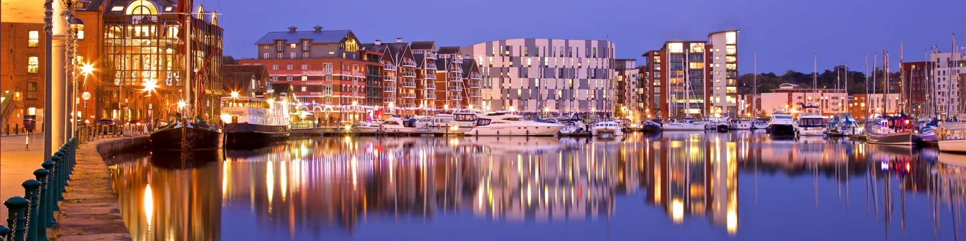 Ipswich Waterfront showing a bay or harbor and night scenes