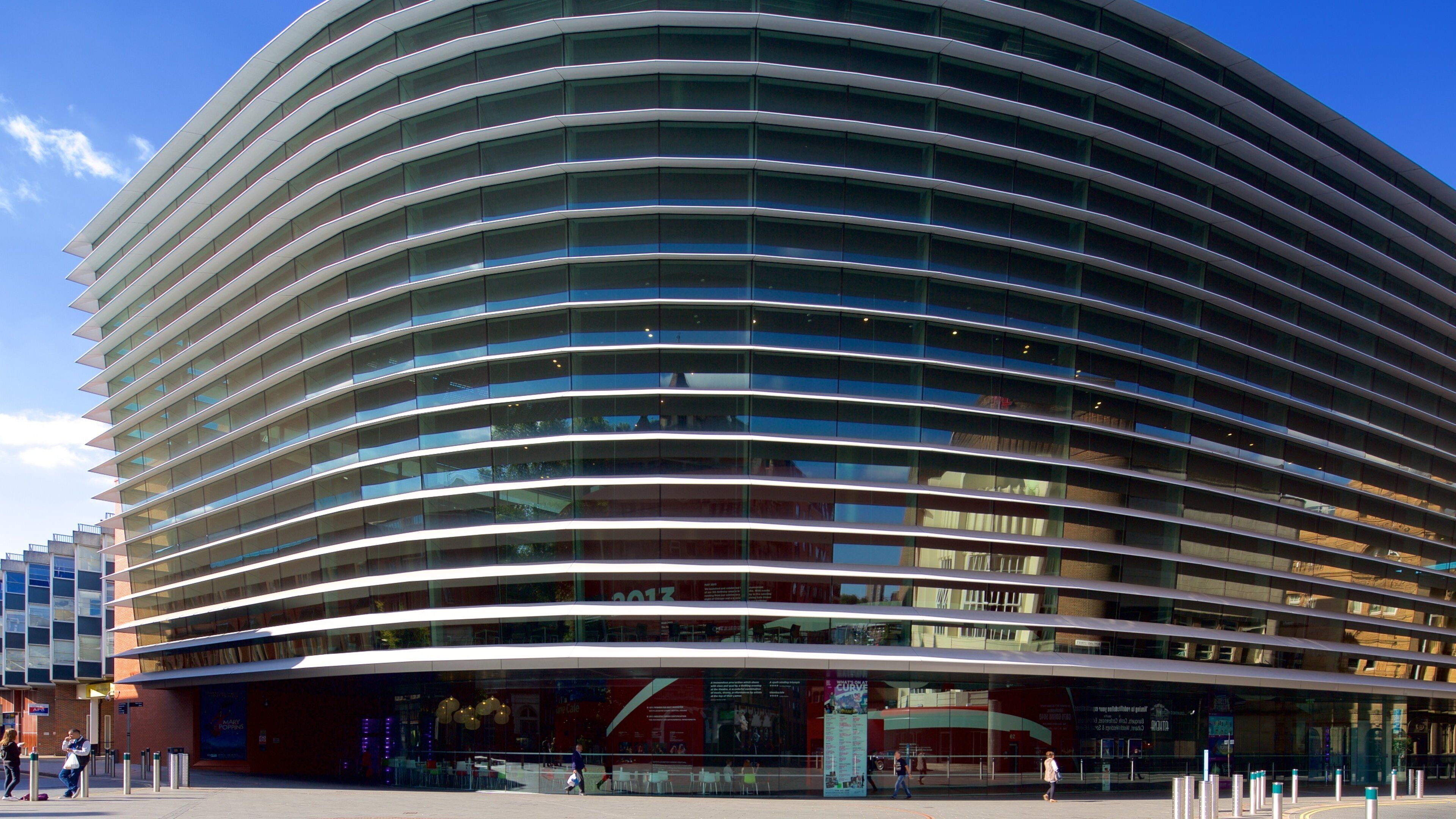 Curve Theatre showing modern architecture and theater scenes