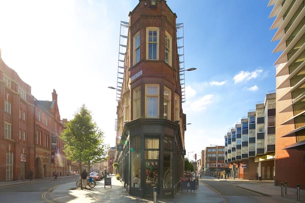 Curve Theatre featuring a city and street scenes