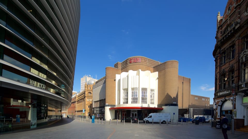 Curve Theatre which includes heritage architecture, street scenes and theater scenes