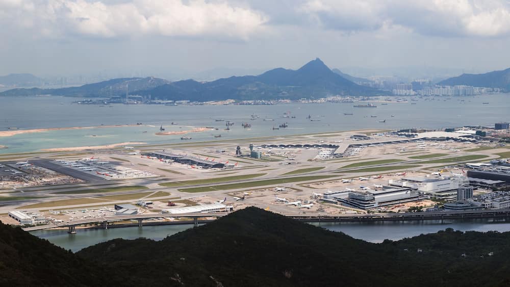 Hong Kong international airport, panoramic view, China
