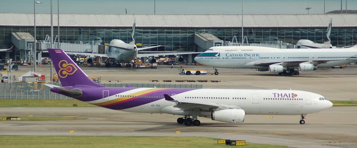 Airbus 330 of Thai Airways International Hong Kong,03/09/12.
