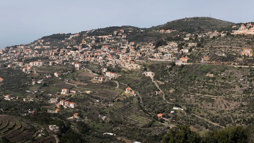 Wide view of Deir El Qamar village and old architecture in mount Lebanon Middle east
