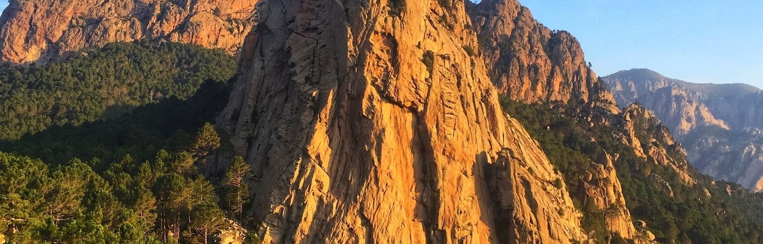 Shortly after leaving the refuge d' I Paliri, along the GR20 on Corsica, just after the ruined Bergeries Capeddu the Punta di l'Anima Damnata (Point of the damned soul) comes into view.  
#hiking
#mountains photo challenge