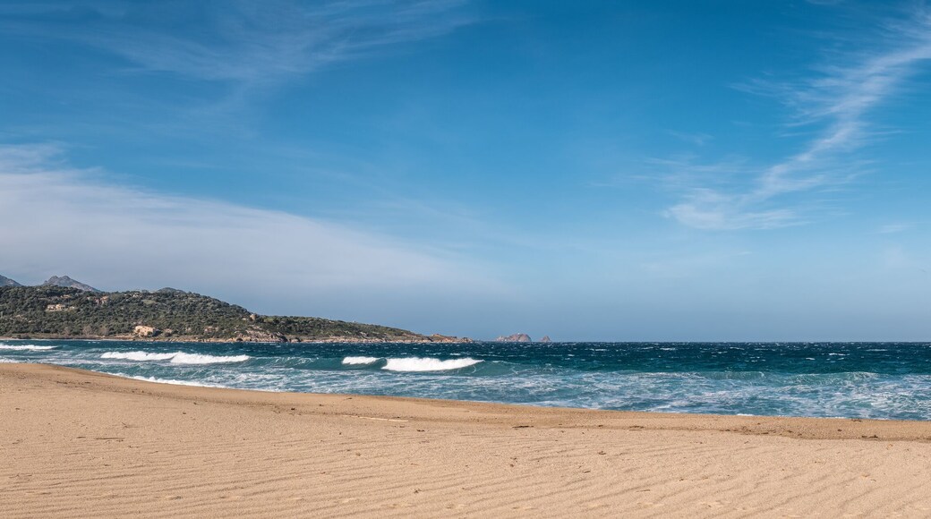 Panoramic view of Lozari beach in Corsica