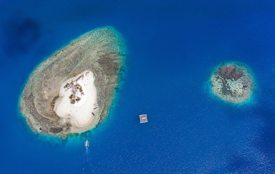 Top down of Gili Kedis  and satellite