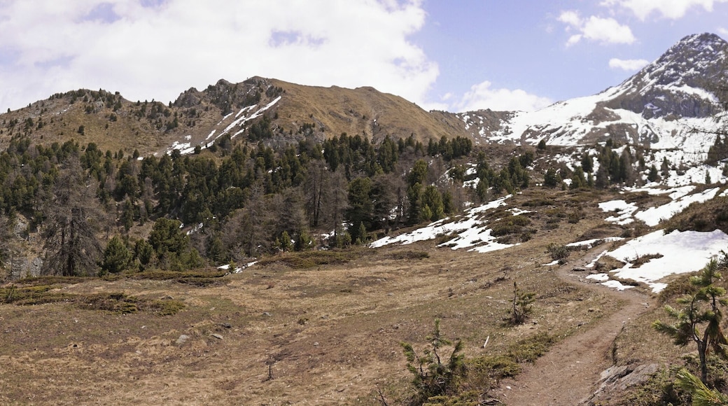 View on mountain near Pila, Italy. On the right is probably the mountain Cresta Nera.