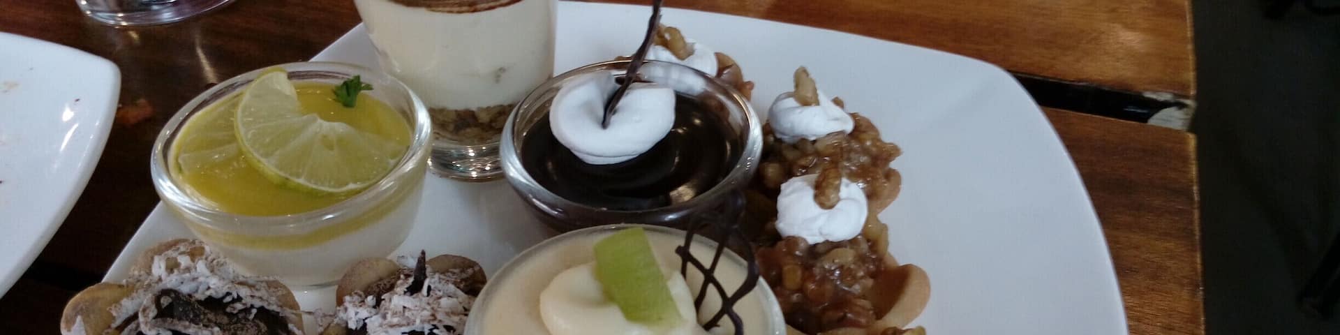 Umm. while the pizza spread is too good, the desert scene is a let down. They sure look pretty but too sweet and mar your appetite after 2/3 bites. :( #sweetspot