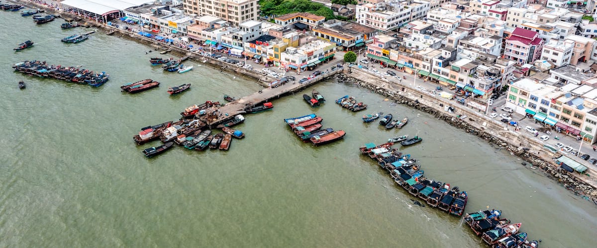 Deep Fishing Village Fishing Port, Magong Town, Shanwei City, Guangdong Province, China