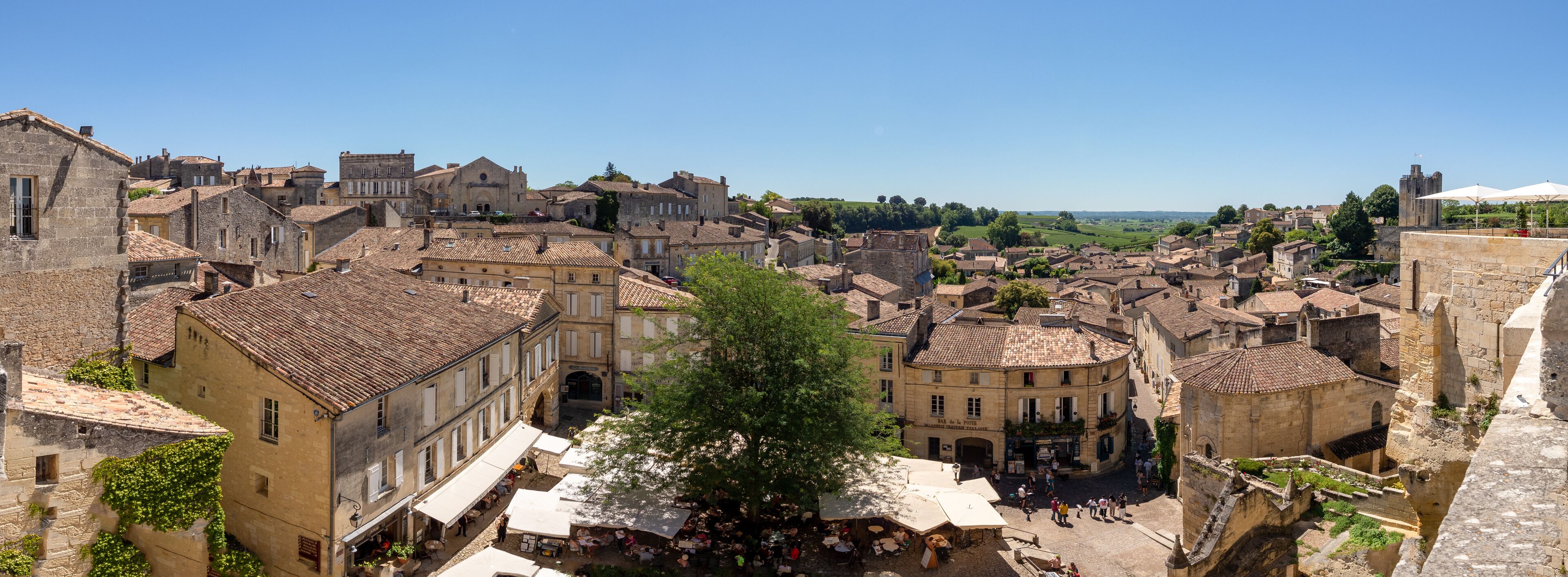 Panoramic view of Saint Emilion near Bordeaux in France