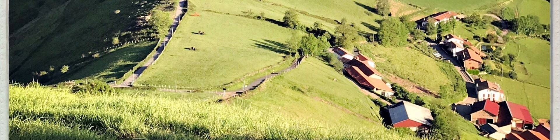 St Michel after Leaving St Jean pied de Port in the distance on the Camino de Santiago