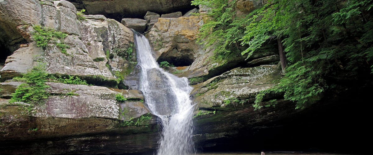 There are seven different hiking areas in the park. This is the Cedar falls area of the park.
